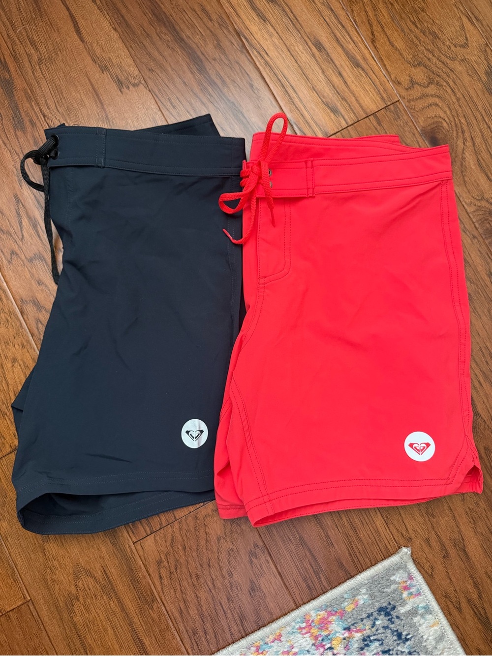 Roxy Bundle Woman’s 7 Inch Board Shorts Medium Red and Black
